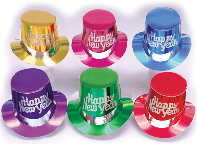 Foil Top Hats - Assorted Colors