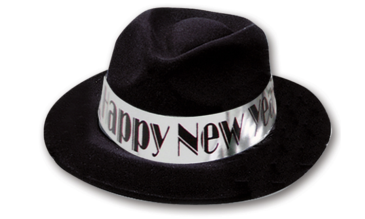 Black Velour Fedora with Silver Band