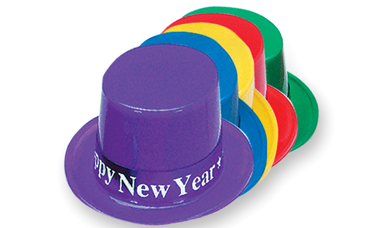 Plastic Top Hats - Assorted Colors
