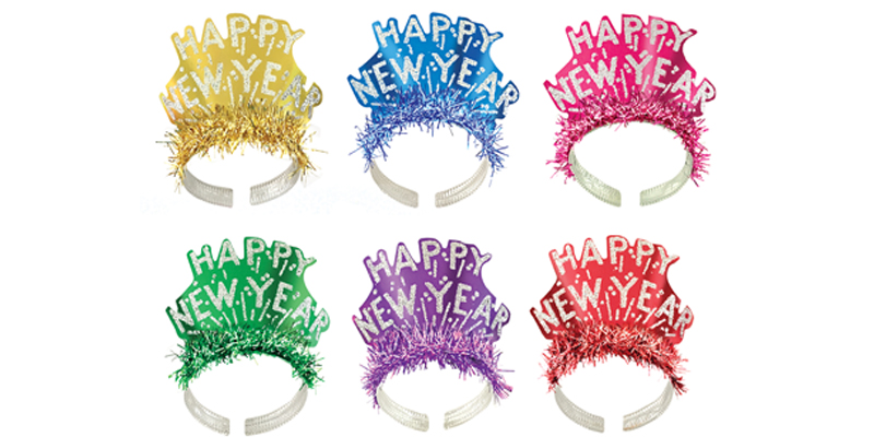 MULTI-COLOR TIARAS WITH MATCHING METALLIC FRINGE