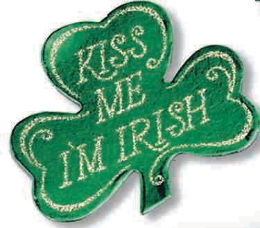 Kiss Me I'm Irish Stick On Badge