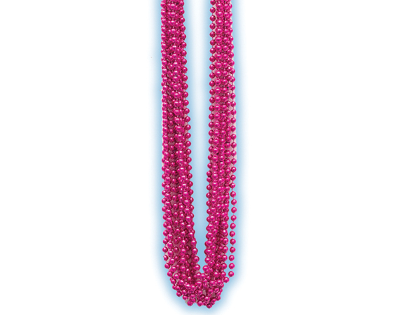 Cerise Metallic Bead Necklaces