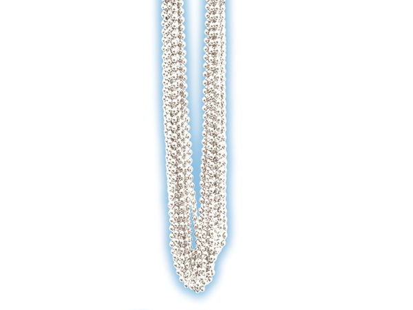 White Metallic Bead Necklaces