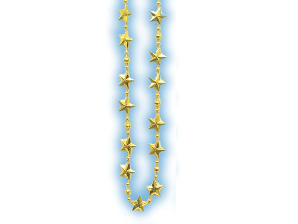 Gold Metallic Star Bead Neklace on Display Card