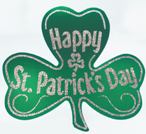 Foil Shamrock Cutout with Glitter