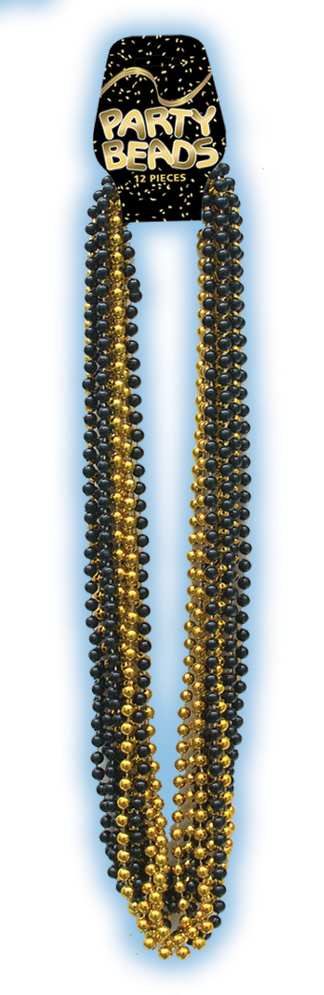 BLACK & GOLD METALLIC BEADS ON DISPLAY CARD