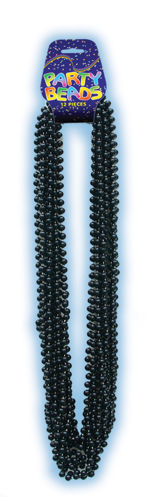 BLACK METALLIC BEADS ON DISPLAY CARD
