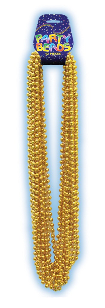 GOLD METALLIC BEADS ON DISPLAY CARD