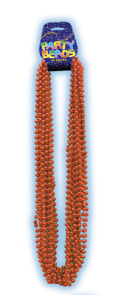 ORANGE METALLIC BEADS ON DISPLAY CARD