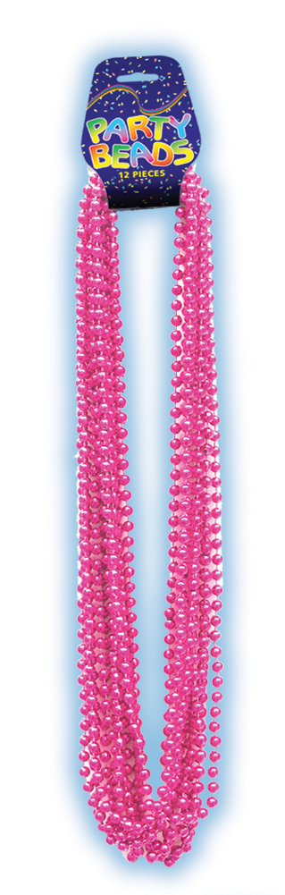 PINK METALLIC BEADS ON DISPLAY CARD
