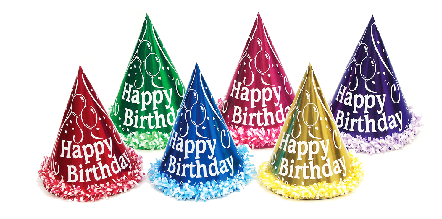 CHILD'S SIZE HAPPY BIRTHDAY HATS WITH TRIM