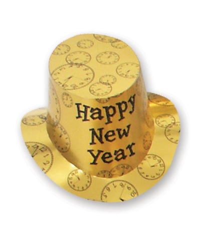 GOLD HAPPY NEW YEAR TOP HATS