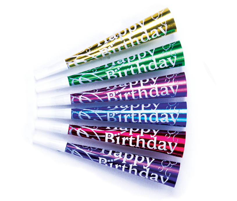 HAPPY BIRTHDAY FOIL HORN WITH MOUTHPIECE