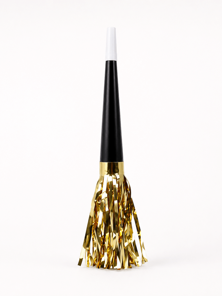 METALLIC FRINGED PARTY HORN