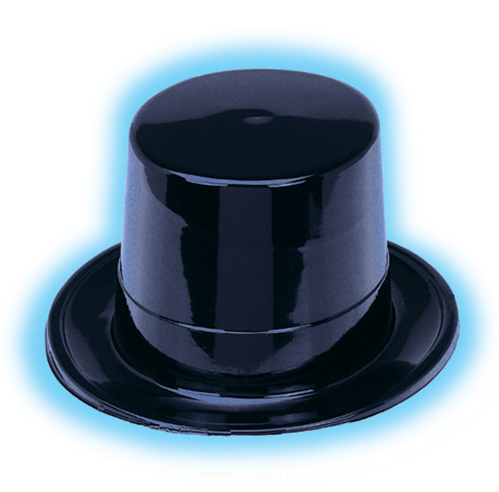BLACK PLASTIC TOP HAT