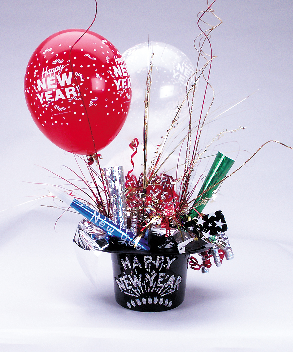 HAPPY NEW YEAR CENTERPIECE - BLACK