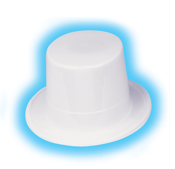 WHITE PLASTIC TOP HAT