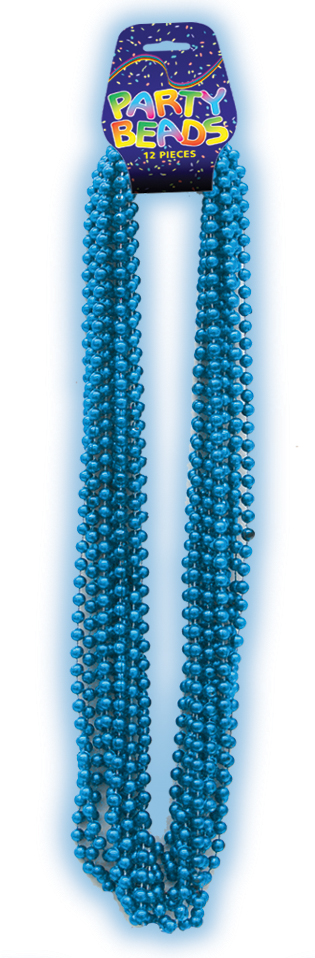 BLUE METALLIC BEADS ON DISPLAY CARD