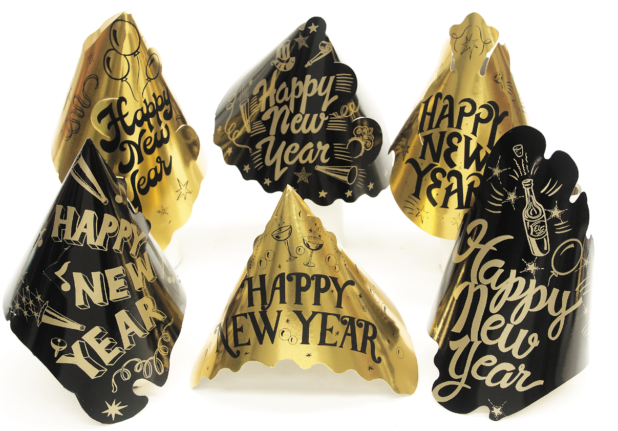 GOLD & BLACK FOIL HATS