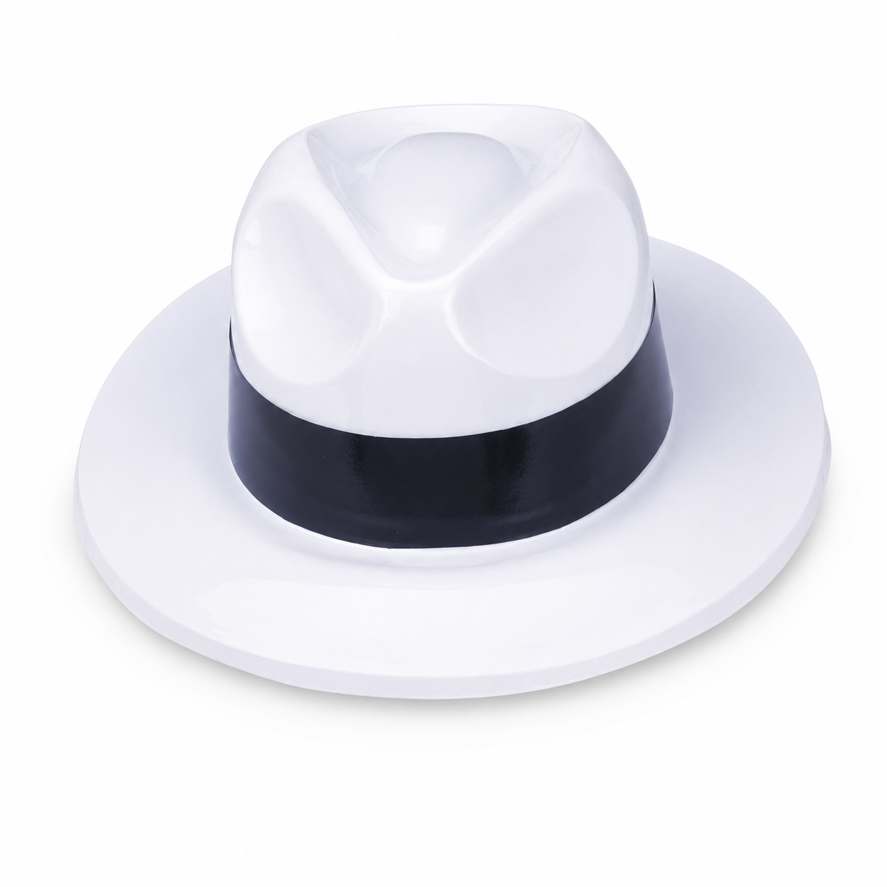 ROARING 20'S WHITE PLASTIC FEDORA
